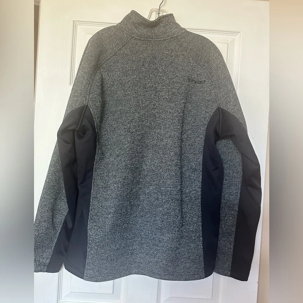 Spyder Men’s Gait Knit Half Zip Gorpcore Fleece Gray Black XL